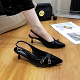 Angelle - Modische Damenschuhe mit eleganter Schnalle – Schwarz