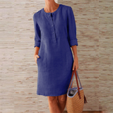 Tina - Stilvolles Damen Freizeit Kleid – Dunkelblau