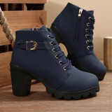 Kyumi™ - Schicke Schnürstiefeletten mit Metallschnalle – Blau