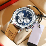 Elegante Luxus-Armbanduhr – Silber Blau