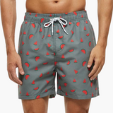Badeshorts mit Innenslip - Herren Schwimmshorts schnell trocknend – Wassermelone