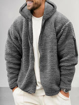 Kapuzenjacke aus Thermofleece - DAVIS – Dunkelgrau