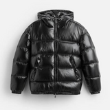 Herren Steppjacke | Voluminöse Kammerkonstruktion kurze Schnittform – Schwarz