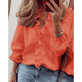 Camillea | Elegante Bluse Damen | Puffärmelig – Orange