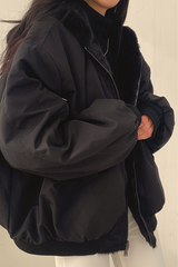 Stylischer wintermantel – Schwarz