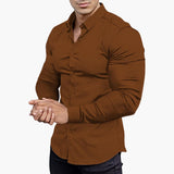 Slim-Fit Hemd für Herren – Braun