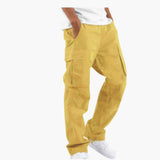 Weite Cargo-Hose für Männer - Bequeme Passform mit Taschen – Gelb