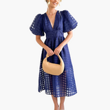 Elegantes Midikleid für Damen - Sommerliches Chic-Kleid – Marineblau