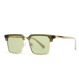 Männer Sonnenbrille mit eckiger Fassung und UV400 Schutz – Grün