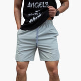 Herren Badeshorts mit Seitentaschen und elastischem Bund – Grau