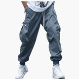Herren-Cargo-Joggerhose mit Kordelzug und elastischen Bündchen – Blau