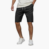 Lässige, knielange Herren-Sommer-Shorts mit Kordelzug – Schwarz