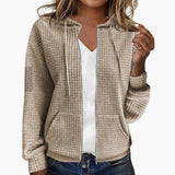 Kariertes Jackett für Damen – Khaki
