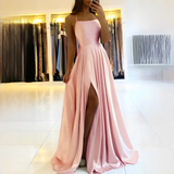 Shamcy - Stilvolles langes Kleid mit Schlitz – Rosa