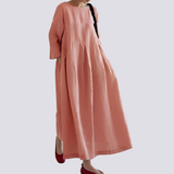 Veronica - Lockeres Kleid mit Taschen für Damen – Rosa