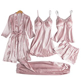 Audrey - 5 Teiliges Satin Set – Rosa