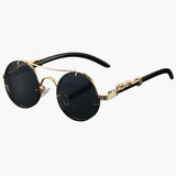 Damen Sonnenbrille mit Rundgläsern und UV-Schutz für alle Jahreszeiten – Schwarz
