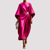 Kay - Elegantes Wickel-Midikleid – Rosa