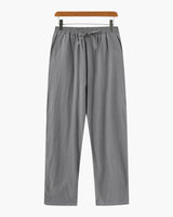 Jose | Loose Fit Sommer Leinenhose mit Kordelzug – Grau