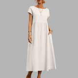 Frieda | Elegantes Maxikleid mit Sommerkomfort – Weiß