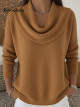 Eva™ | Zarte und elegante einfarbige Bluse mit Rüschen am Kragen – Kamel