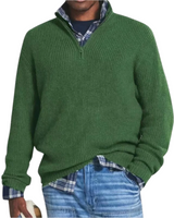 Diego | Sportiver Strickpullover mit Reißverschluss – Grün