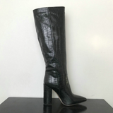 Kameron - Große und klobige Stiefel für Frauen – Schwarz