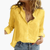 Elegantes Langarmhemd für Damen - Klassisch & Vielseitig – Gelb