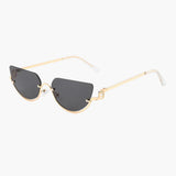 Damen Sonnenbrille mit halbrandlosen ovalen Gläsern – Schwarz
