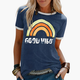 Good Vibes Grafik-T-Shirt - für Frauen im Casual-Stil – Dunkelblau