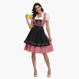 Dirndl kleid mit Schürze für Damen - Oktoberfest 2025 – Schwarz