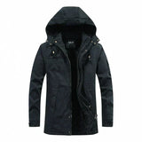 Gefütterte Fleecejacke Outdoor Parka – Schwarz