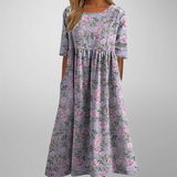Gail – Florales Damen Maxikleid – Staubiges Flieder