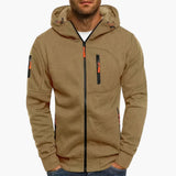 Kapuzenjacke mit Reißverschluss für Herren – Khaki