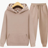 Herren Jogginganzug mit Kapuzenpullover und Bündchenhose – Khaki