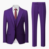Eleganter Slim Fit Anzug - Herren 3-teilig für Business – Dunkelviolett