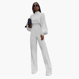 Eleganter Damen Jumpsuit - Bequemer Stil mit halbem Kragen – Weiß
