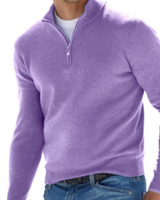 Pullover Herren Strick Reißverschluss | Alltag Komfort – Lila