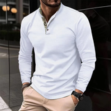 OLIVER – Langarm-Polo mit stylischem Kragen – Weiß