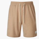 Herren Shorts aus Cord mit elastischem Bund für den Sommer – Khaki
