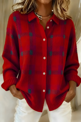 Anne | warme karierte Bluse – Rot