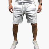 Herren Shorts knielang mit Kordelzug für den Sommer – Weiß