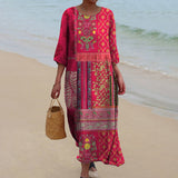 Ayla | Bohemian Patchwork Maxi Dress – Rosa
