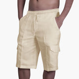 Herren Cargo Shorts mit Kordelzug und Taschen für den Sommer – Khaki