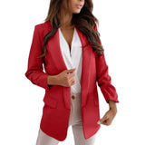 Damen Lange Leicht Blazer | Formell – Rot