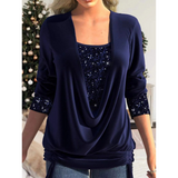 Marlee - Elegantes Pailletten-Oberteil für Damen – Blau