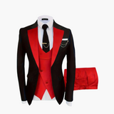 Eleganter Hochzeitsanzug - Herren 3-teilig für festliche Gäste – Rot