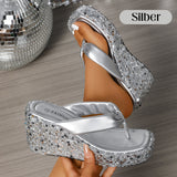 Ariane™ Modische Dicksohlen-Flip-Flops – Silber