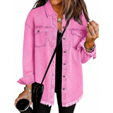 Tahlira - Locker geschnittene Jacke – Rosa