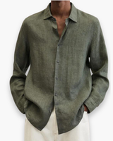 Herren Elegante Freizeit Hemd | Lange Ärmel – Armee Grün